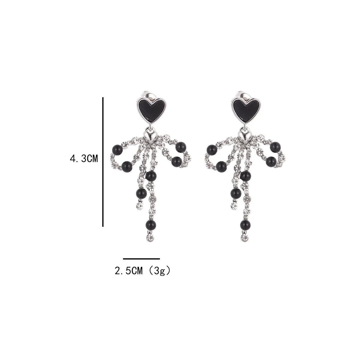 1 Pair Elegant Bow Knot Inlay Copper Zircon Drop Earrings