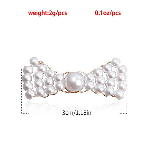 1 Pair Elegant Bow Knot Inlay Imitation Pearl Alloy Pearl Ear Studs