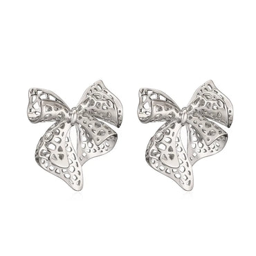 1 Pair Elegant Bow Knot Plating Inlay Copper Zircon Gold Plated Ear Studs