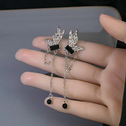 1 Pair Elegant Butterfly Alloy Drop Earrings