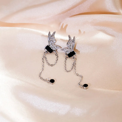 1 Pair Elegant Butterfly Alloy Drop Earrings