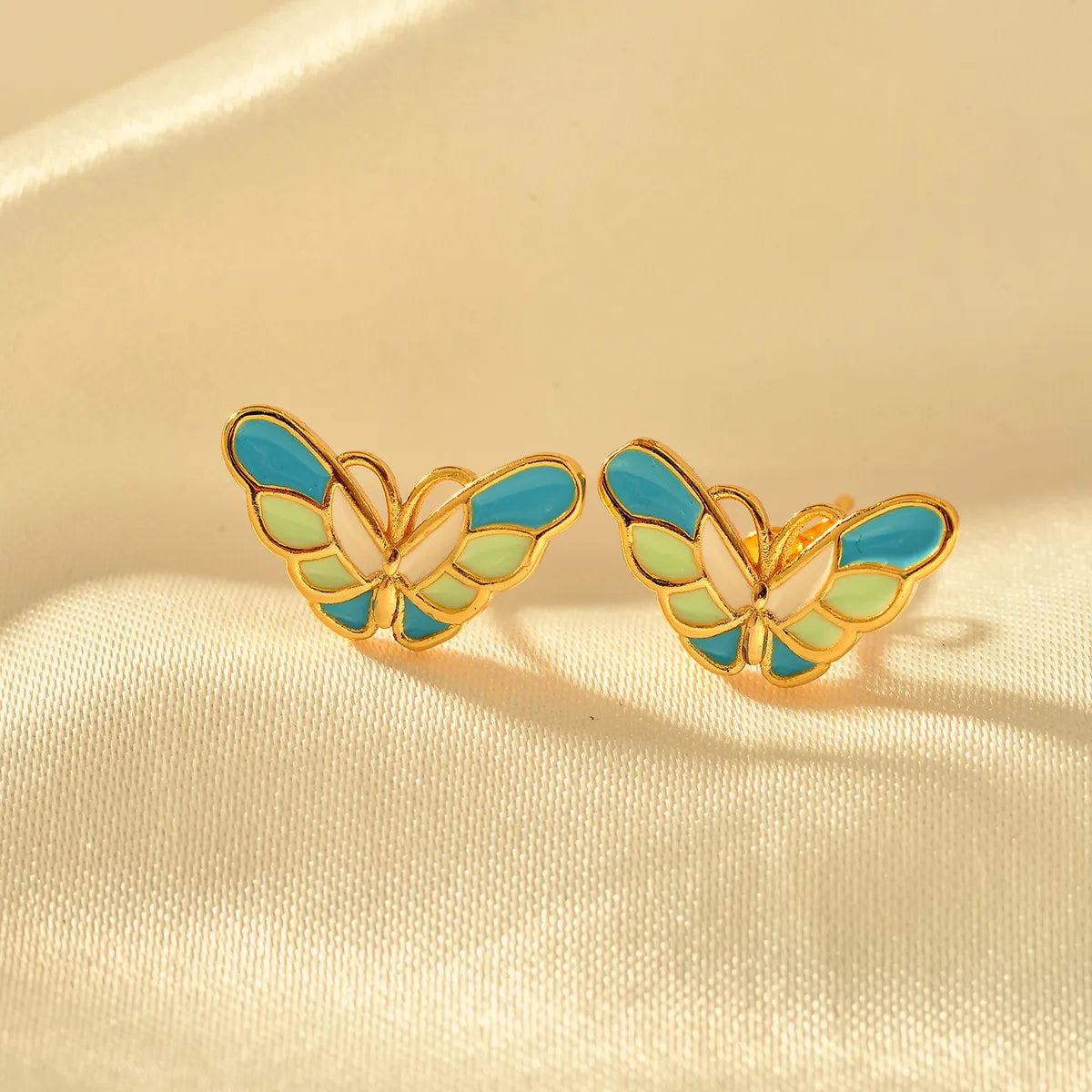 1 Pair Elegant Butterfly Copper Ear Studs