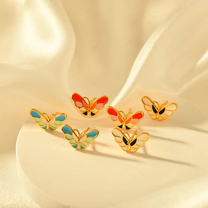 1 Pair Elegant Butterfly Copper Ear Studs