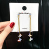 1 Pair Elegant Butterfly Inlay Alloy Crystal Drop Earrings