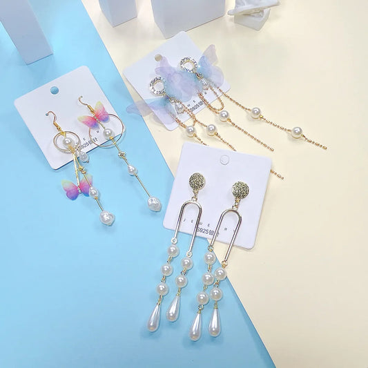 1 Pair Elegant Butterfly Plating Alloy Drop Earrings