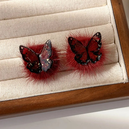 1 Pair Elegant Butterfly Resin Ear Studs