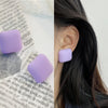 1 Pair Elegant C Shape Bow Knot Stoving Varnish Arylic Flocking Ear Studs