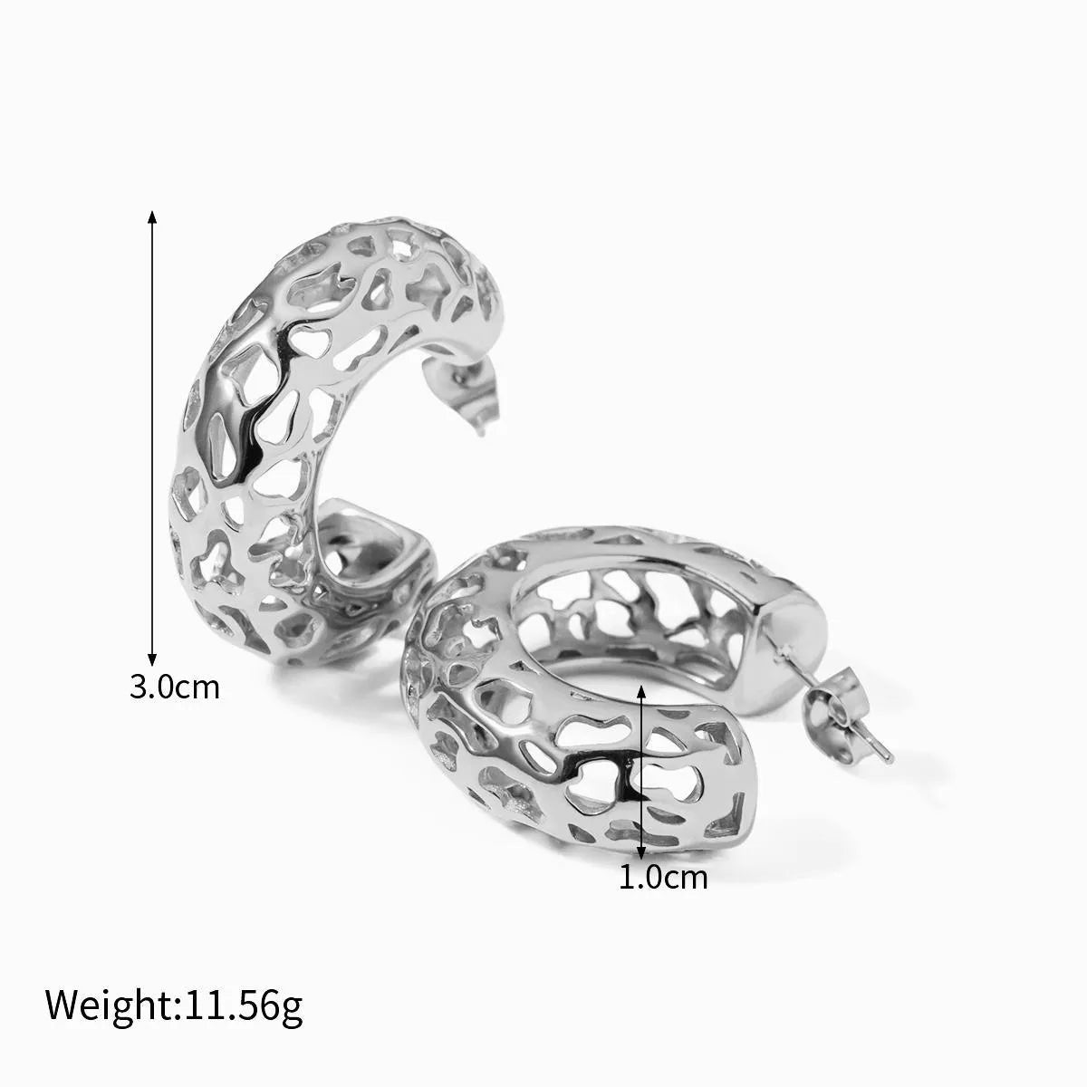 1 Pair Elegant C Shape Geometric 304 Stainless Steel Ear Cuffs Ear Studs