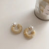 1 Pair Elegant C Shape Resin Ear Studs