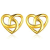 1 Pair Elegant Celtic Knot Heart Shape Sterling Silver Ear Studs