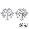 1 Pair Elegant Celtic Knot Life Tree Sterling Silver Ear Studs