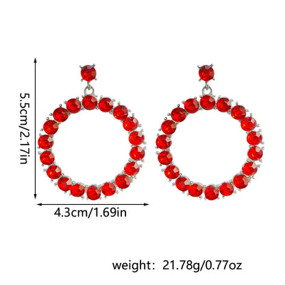 1 Pair Elegant Circle Alloy Drop Earrings