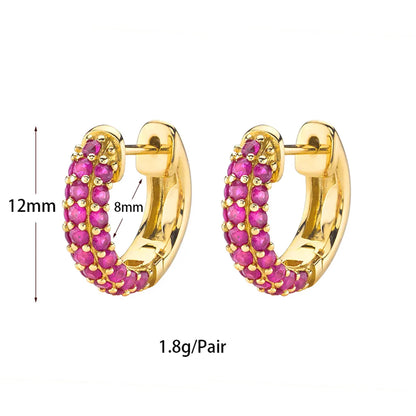 1 Pair Elegant Circle Heart Shape Plating Inlay Copper Zircon 18k Gold Plated Drop Earrings