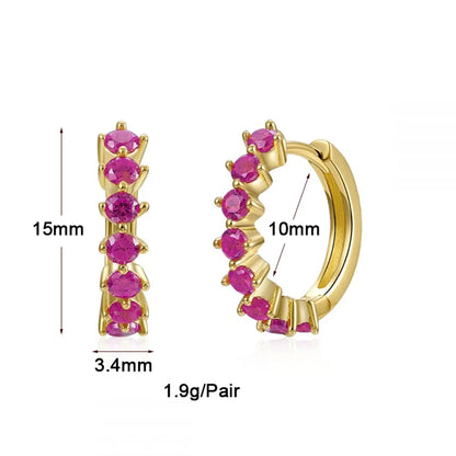 1 Pair Elegant Circle Heart Shape Plating Inlay Copper Zircon 18k Gold Plated Drop Earrings