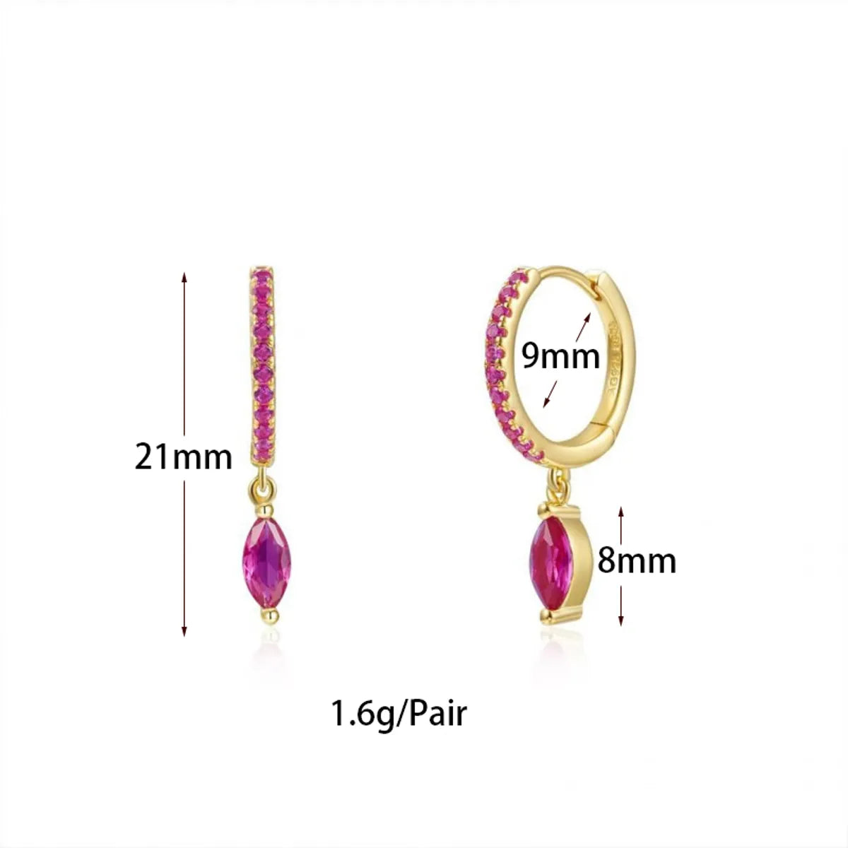 1 Pair Elegant Circle Heart Shape Plating Inlay Copper Zircon 18k Gold Plated Drop Earrings