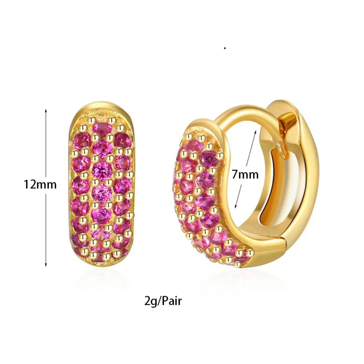 1 Pair Elegant Circle Heart Shape Plating Inlay Copper Zircon 18k Gold Plated Drop Earrings