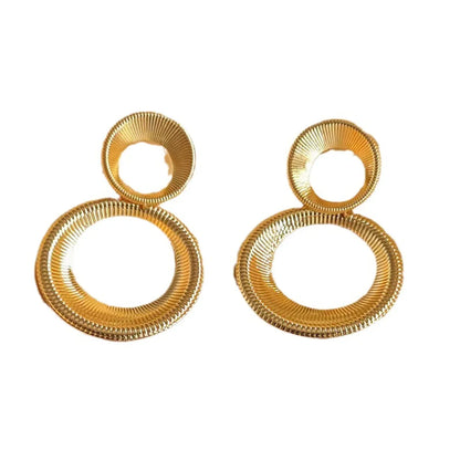 1 Pair Elegant Circle Plating Metal Drop Earrings