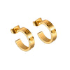 1 Pair Elegant Classic Style C Shape Carving Steel Ear Studs