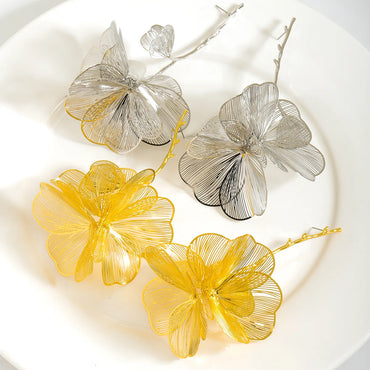 1 Pair Elegant Classic Style Flower Polishing Plating 316 Stainless Steel  Alloy K Gold Plated Drop Earrings