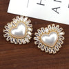 1 Pair Elegant Classic Style Heart Shape Flower Bow Knot Inlay Copper Artificial Pearls Imitation Pearl Zircon 18K Gold Plated Drop Earrings Ear Studs