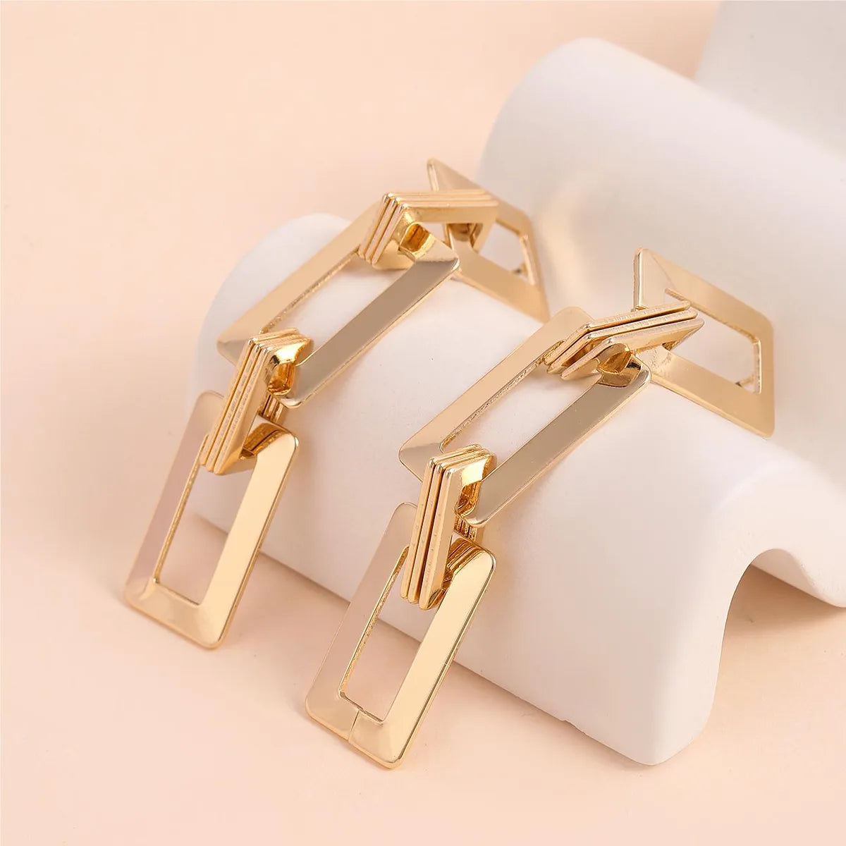 1 Pair Elegant Classic Style Rectangle Iron Drop Earrings