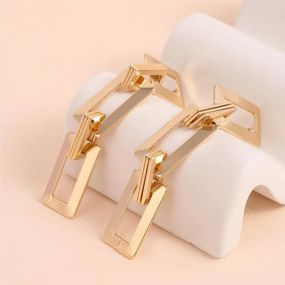 1 Pair Elegant Classic Style Rectangle Iron Drop Earrings