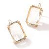 1 Pair Elegant Classic Style Rectangle Transparent Copper Drop Earrings