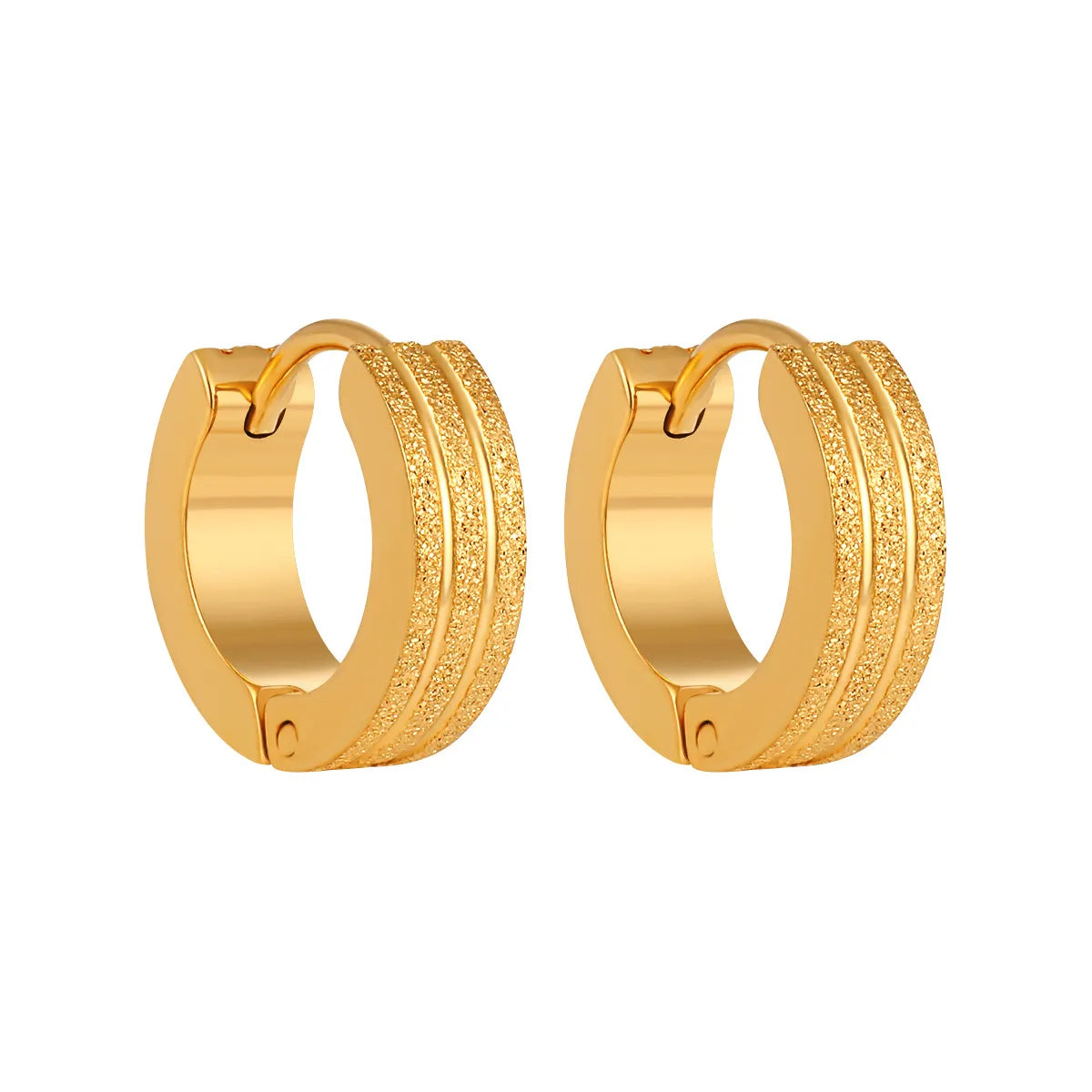 1 Pair Elegant Classic Style Solid Color Plating 304 Stainless Steel 18K Gold Plated Earrings