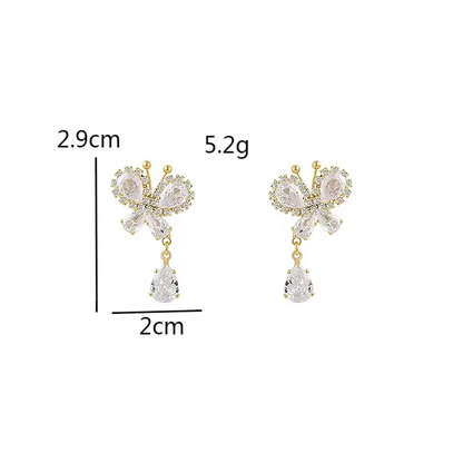 1 Pair Elegant Classic Style Streetwear Butterfly Inlay Alloy Rhinestones Drop Earrings