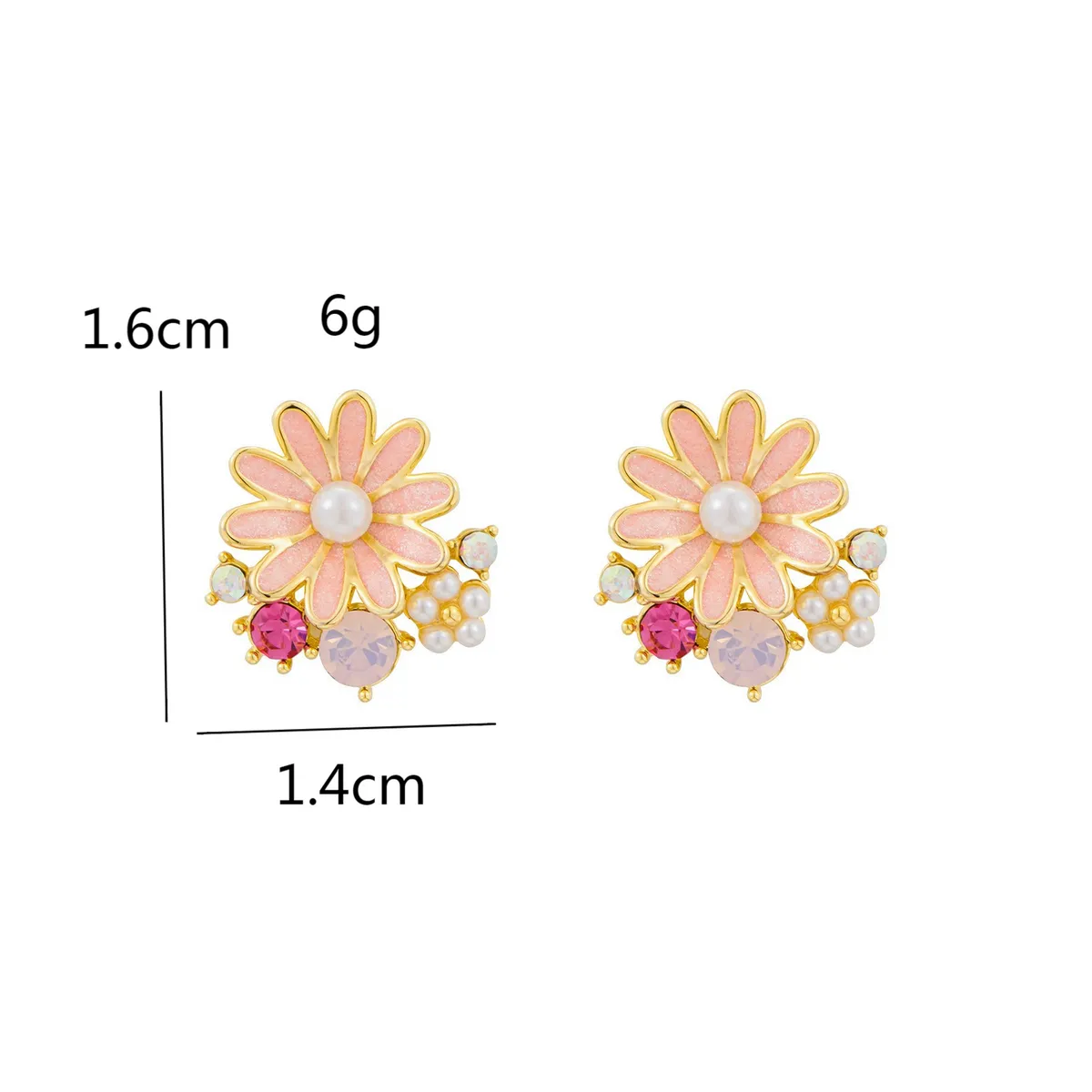 1 Pair Elegant Classic Style Streetwear Daisy Inlay Alloy Artificial Pearls Ear Studs