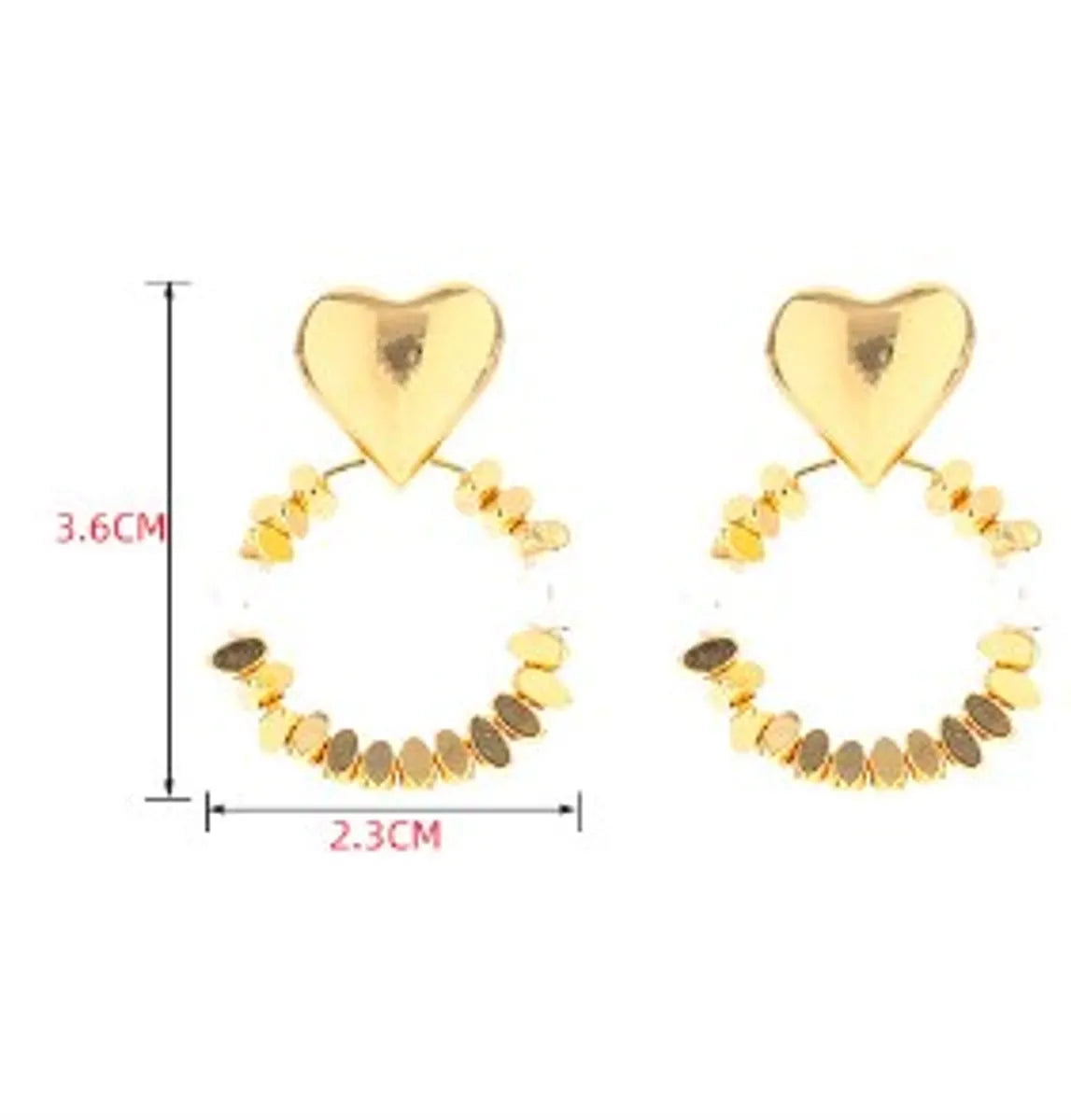 1 Pair Elegant Classic Style Streetwear Geometric Heart Shape Copper Drop Earrings