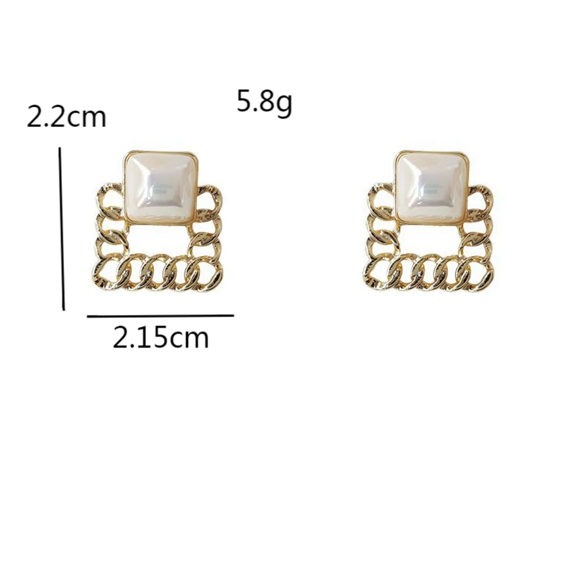 1 Pair Elegant Classic Style Streetwear Square Inlay Alloy Artificial Pearls Ear Studs