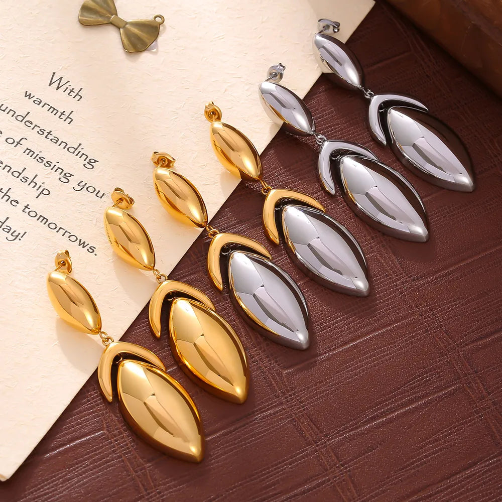 1 Pair Elegant Classic Style Streetwear Tassel Plating 304 Stainless Steel 18K Gold Plated Drop Earrings