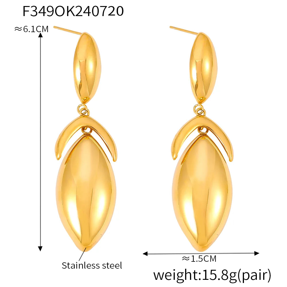 1 Pair Elegant Classic Style Streetwear Tassel Plating 304 Stainless Steel 18K Gold Plated Drop Earrings