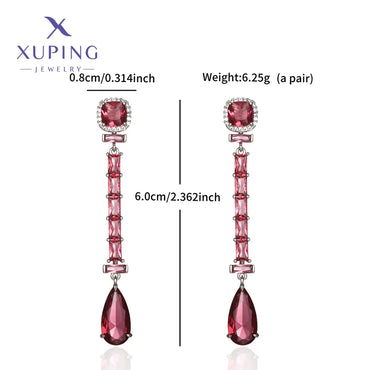 1 Pair Elegant Classic Style Water Droplets Plating Inlay Copper Artificial Gemstones Platinum Plated Drop Earrings