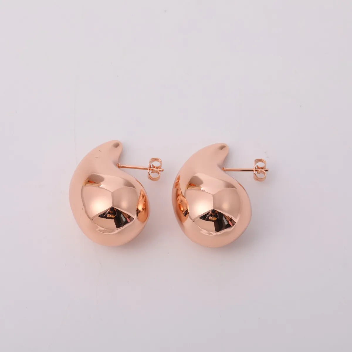 1 Pair Elegant Classic Style Water Droplets Plating Stainless Steel 18k Gold Plated Ear Studs