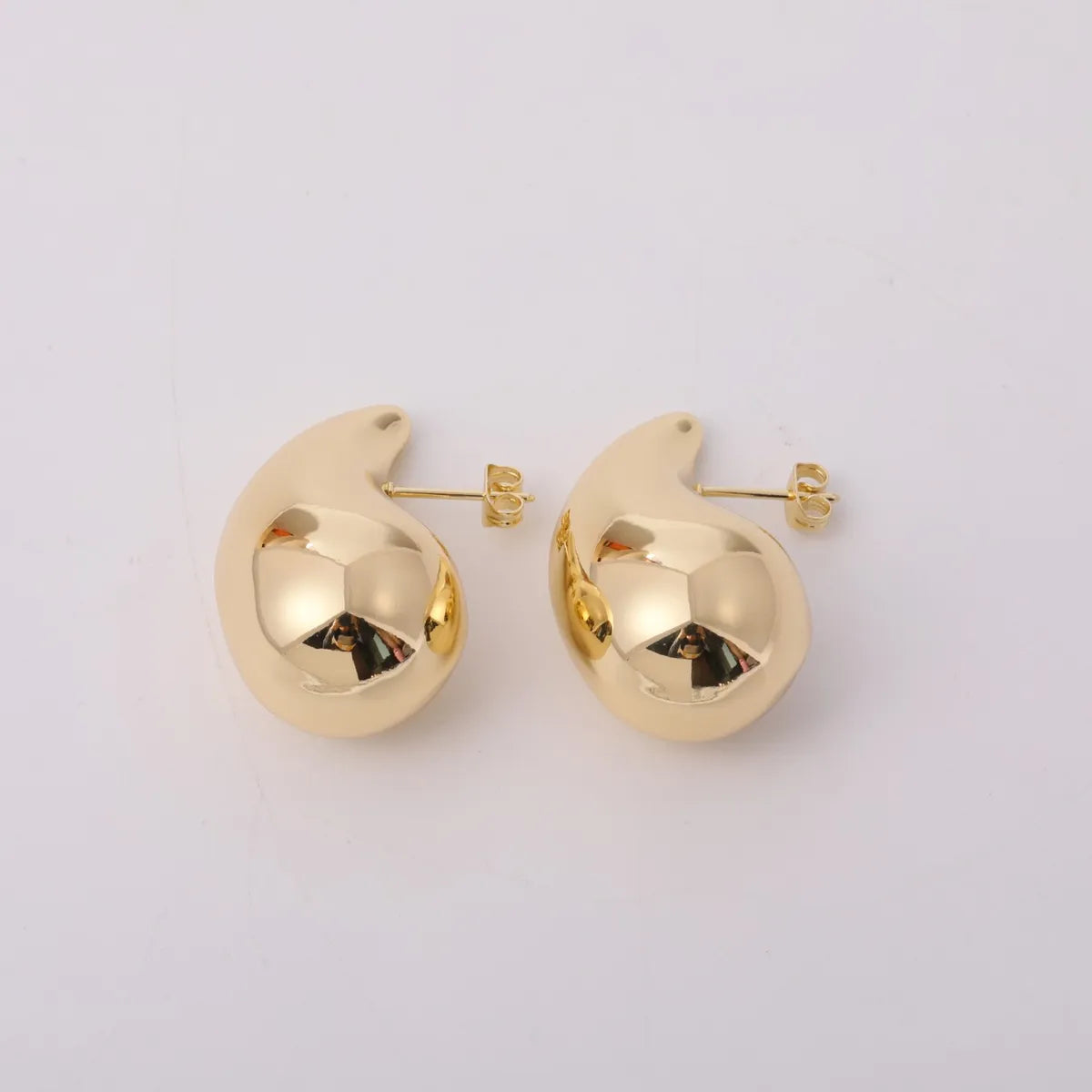 1 Pair Elegant Classic Style Water Droplets Plating Stainless Steel 18k Gold Plated Ear Studs