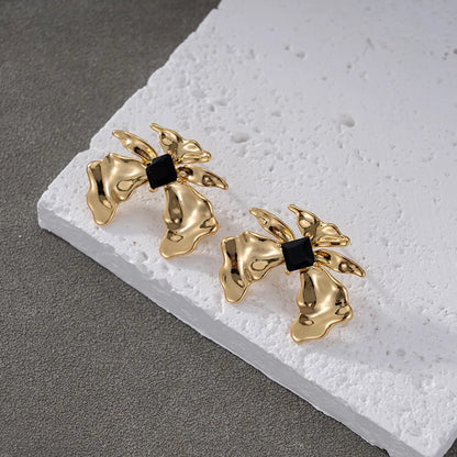 1 Pair Elegant Classical Asymmetrical Water Droplets Plating Inlay Copper Zircon Gold Plated Drop Earrings