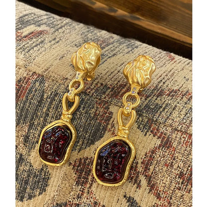 1 Pair Elegant Classical Asymmetrical Water Droplets Plating Inlay Copper Zircon Gold Plated Drop Earrings