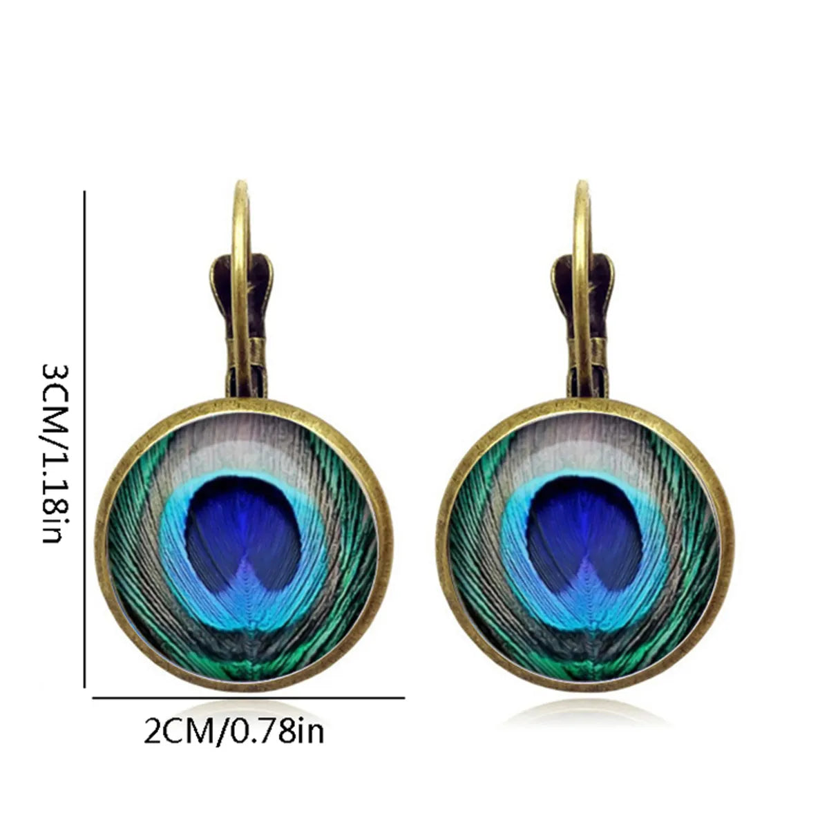 1 Pair Elegant Classical French Style Geometric Inlay Alloy Glass Drop Earrings