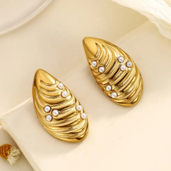 1 Pair Elegant Classical Romantic Geometric Heart Shape 304 Stainless Steel Ear Studs