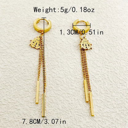 1 Pair Elegant Classical Solid Color Polishing Plating 304 Stainless Steel Gold Plated Earrings