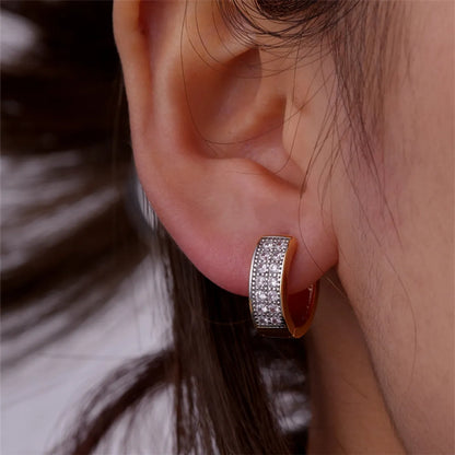 1 Pair Elegant Color Block Plating Inlay Copper Zircon Earrings