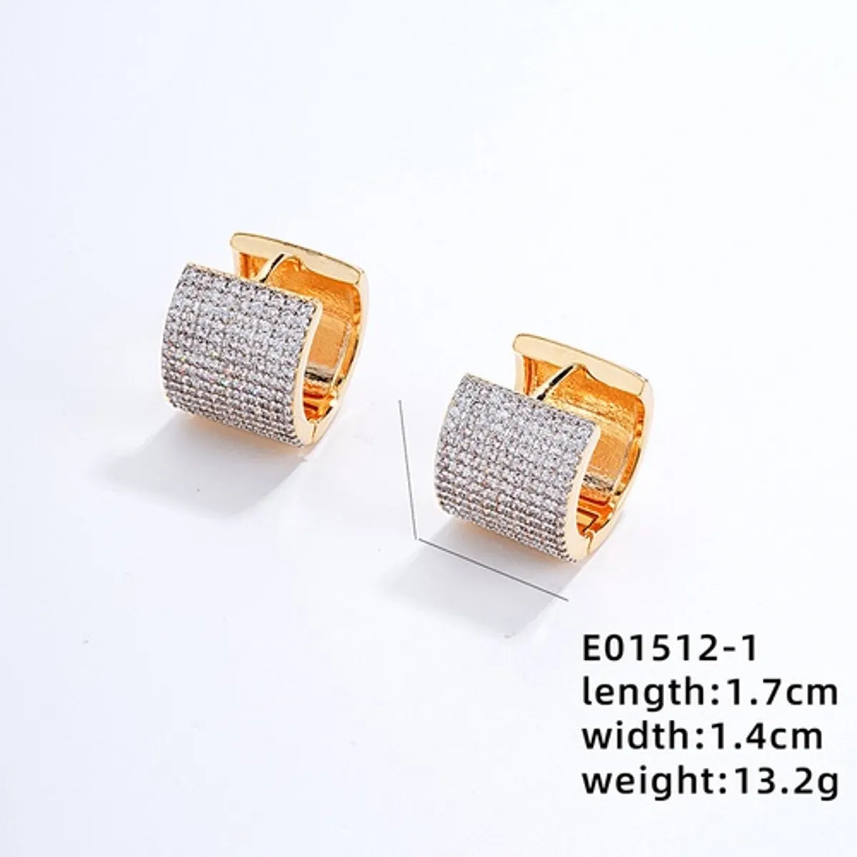 1 Pair Elegant Color Block Plating Inlay Copper Zircon Earrings