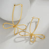 1 Pair Elegant Commute Flower Plating Stainless Steel 18k Gold Plated Drop Earrings