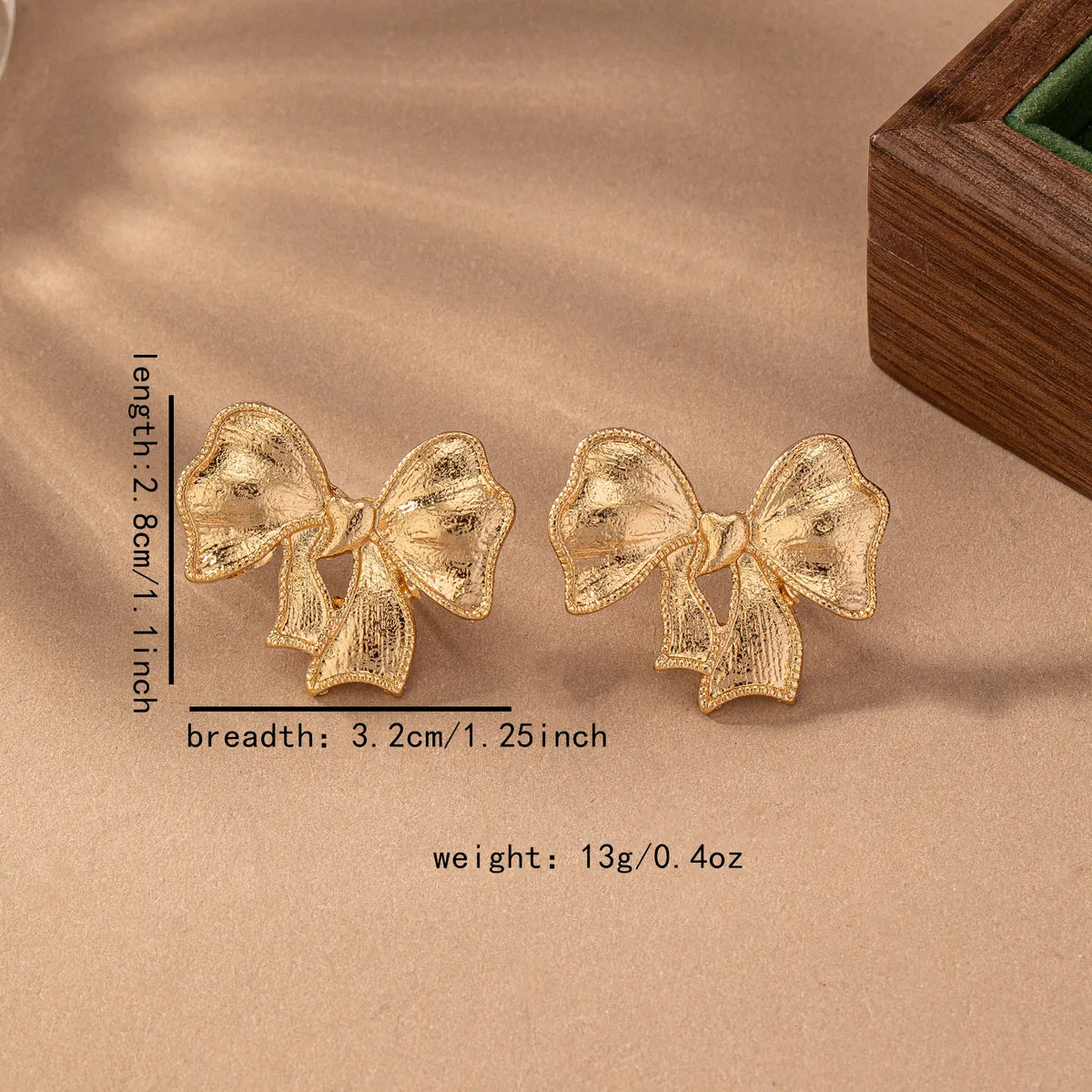 1 Pair Elegant Cute Bow Knot Plating Alloy 14K Gold Plated Ear Studs