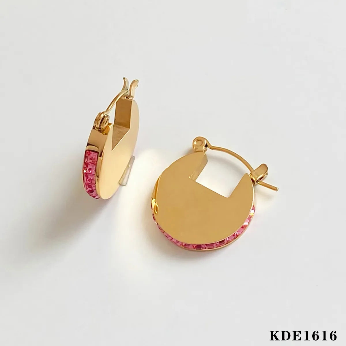 1 Pair Elegant Cute Geometric Plating Inlay 304 Stainless Steel Zircon 16K Gold Plated White Gold Plated Gold Plated Earrings