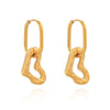 1 Pair Elegant Cute Heart Shape 304 Stainless Steel 18K Gold Plated Drop Earrings