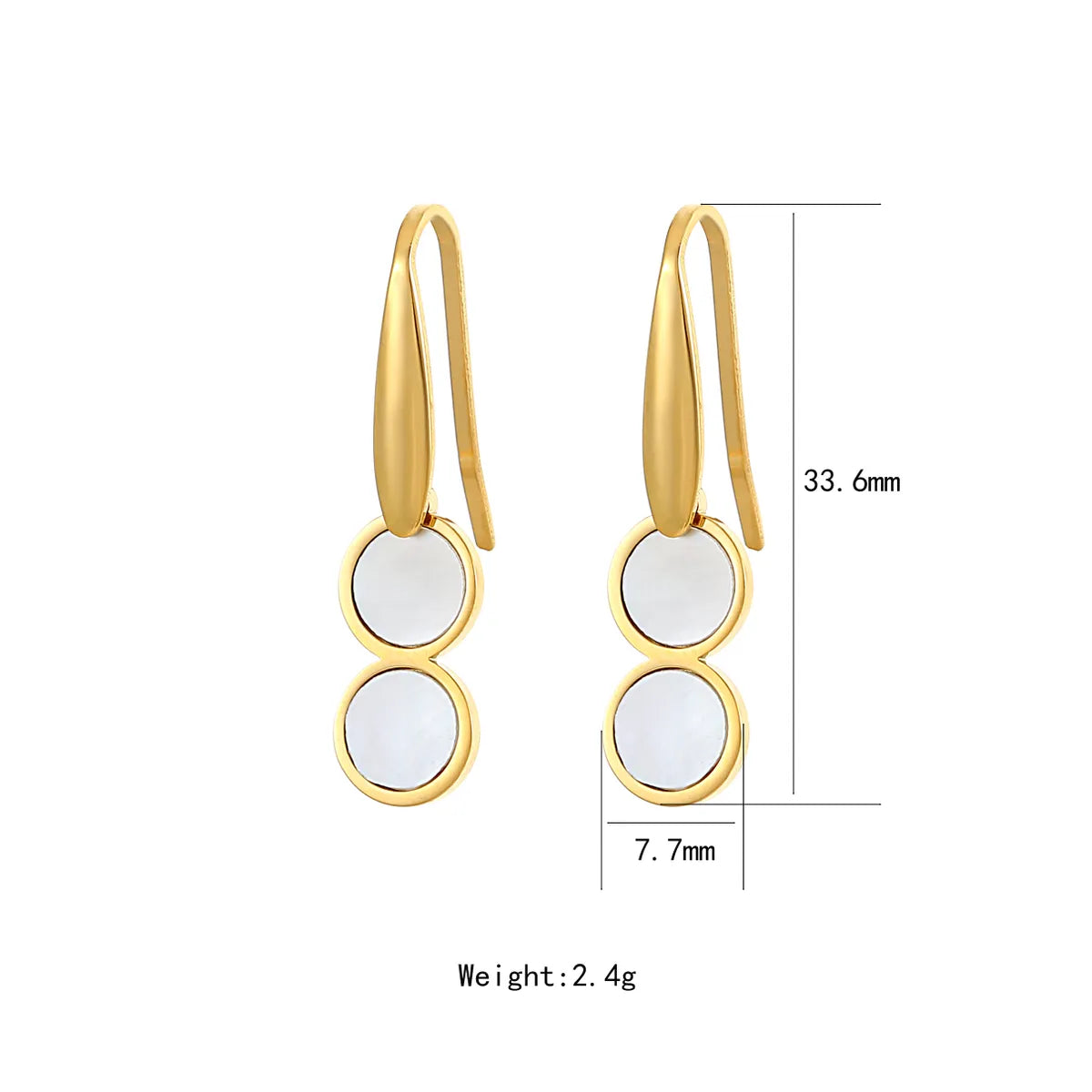 1 Pair Elegant Cute Luxurious Round Inlay Stainless Steel Titanium Steel Artificial Pearls 18K Gold Plated Drop Earrings