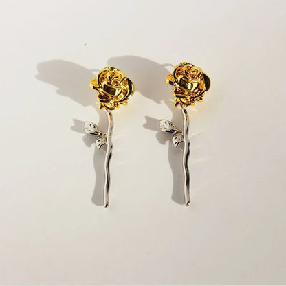 1 Pair Elegant Cute Luxurious Solid Color Plating Brass 24K Gold Plated Ear Studs